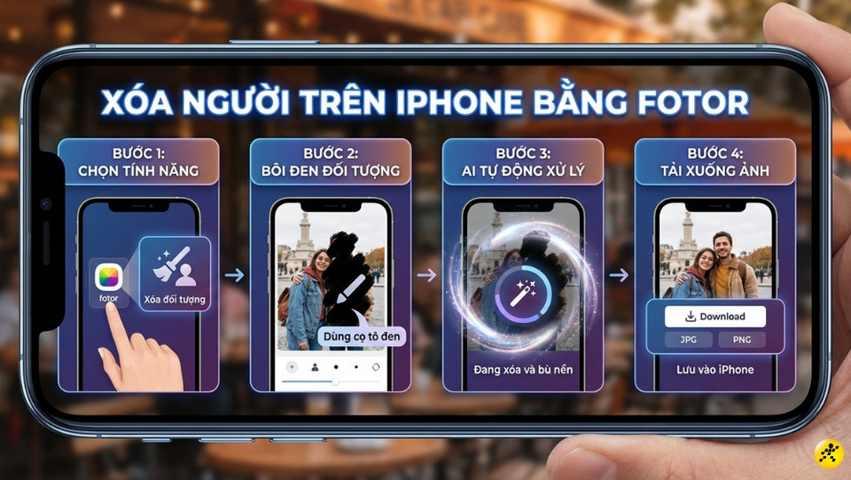 Công cụ Magic Eraser của Fotor trên nền tảng web