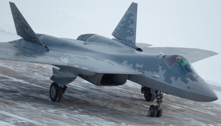 Máy bay chiến đấu Su-57 của Lực lượng Không quân-Vũ trụ Nga. Tiêm kích Su-57 của Nga