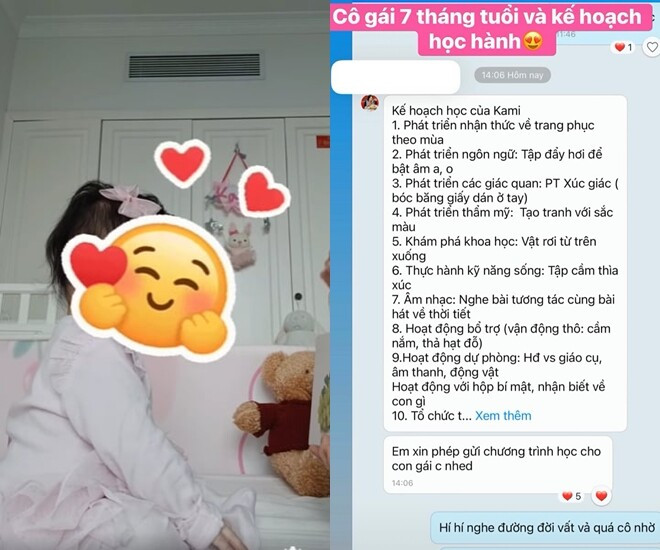 Thời khóa biểu học tập của con gái Á hậu Thụy Vân