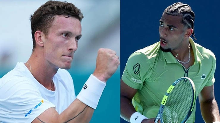 Lehecka (bên trái) và Arthur Fils so tài hấp dẫn tại bán kết Miami Open 2026