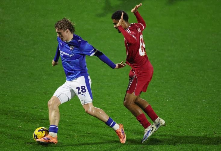 Kyle Kelly thi đấu trong màu áo đội trẻ Liverpool.