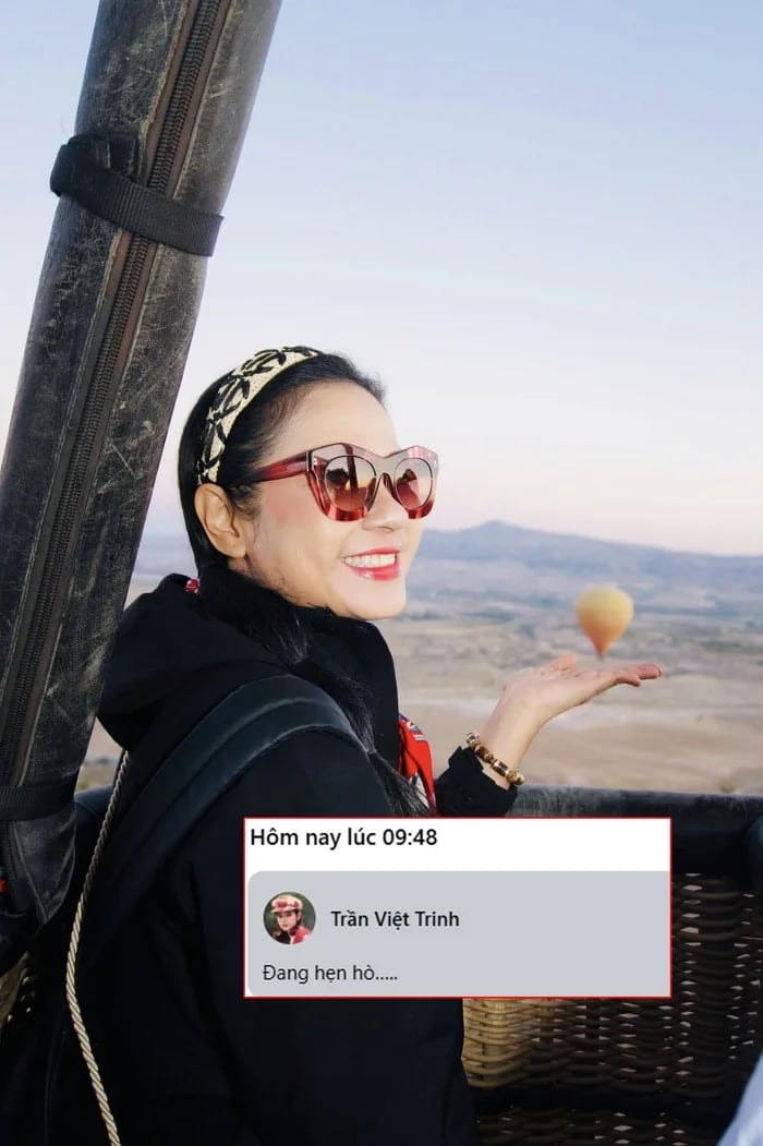 Trạng thái hẹn hò của Việt Trinh trên mạng xã hội
