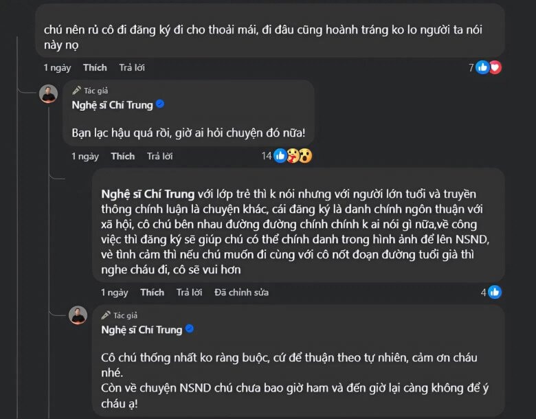 Nam nghệ sĩ phản hồi về quan điểm kết hôn để lấy danh hiệu NSND.