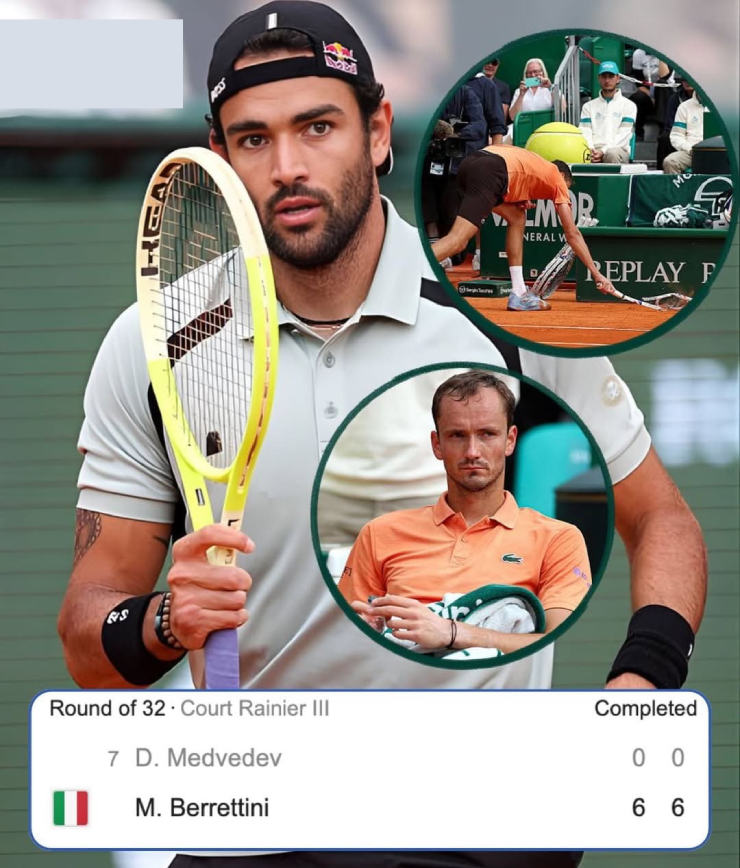 Matteo Berrettini ăn mừng chiến thắng lịch sử trước Daniil Medvedev tại Monte Carlo Masters 2026