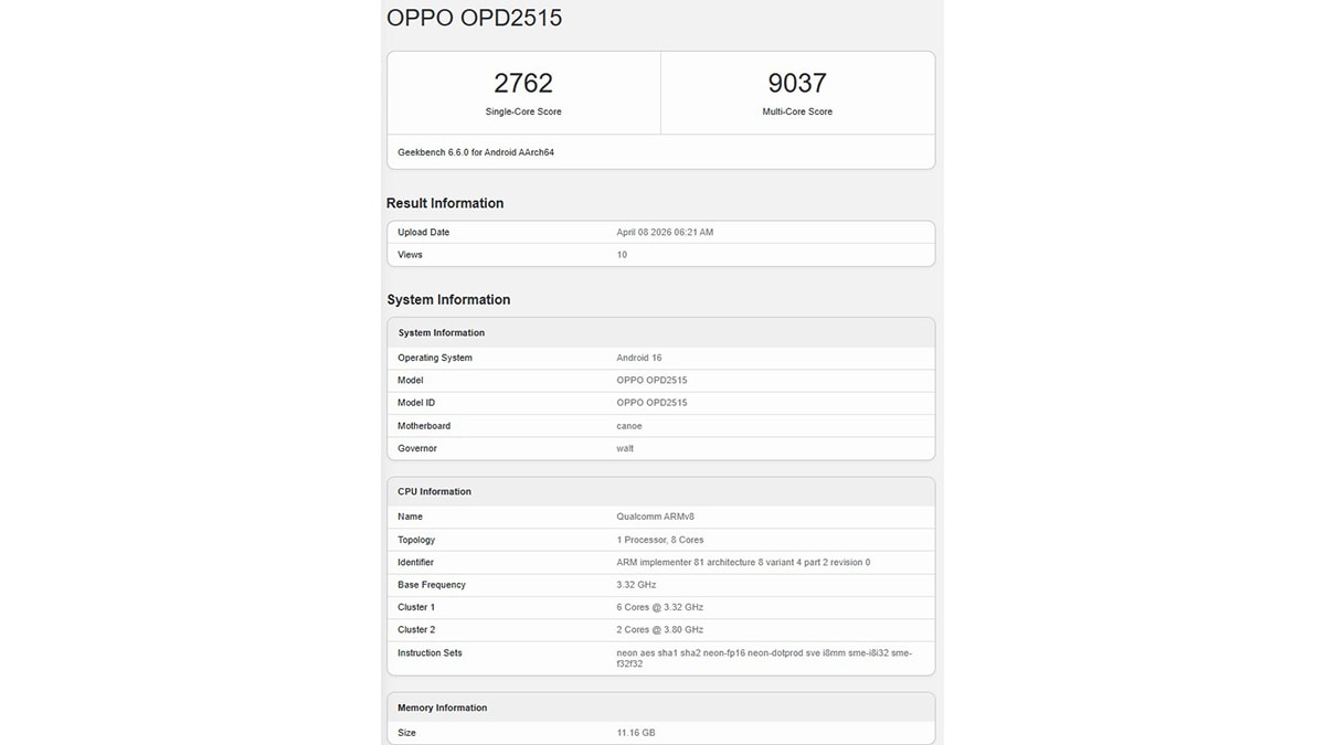 OPPO Pad Mini được thử nghiệm trên Geekbench với hiệu năng ấn tượng