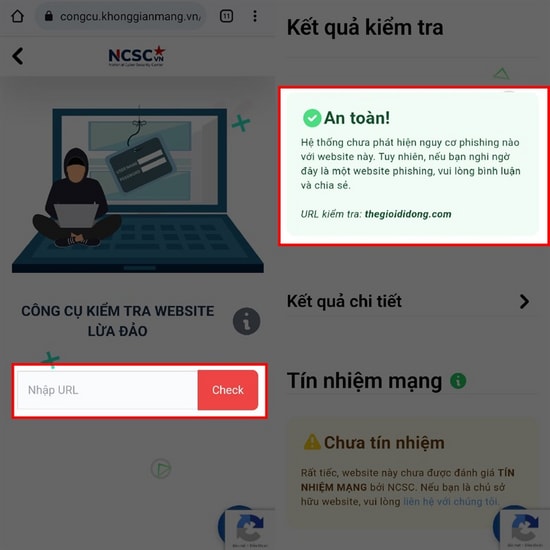 Kiểm tra chi tiết mức độ an toàn của link web
