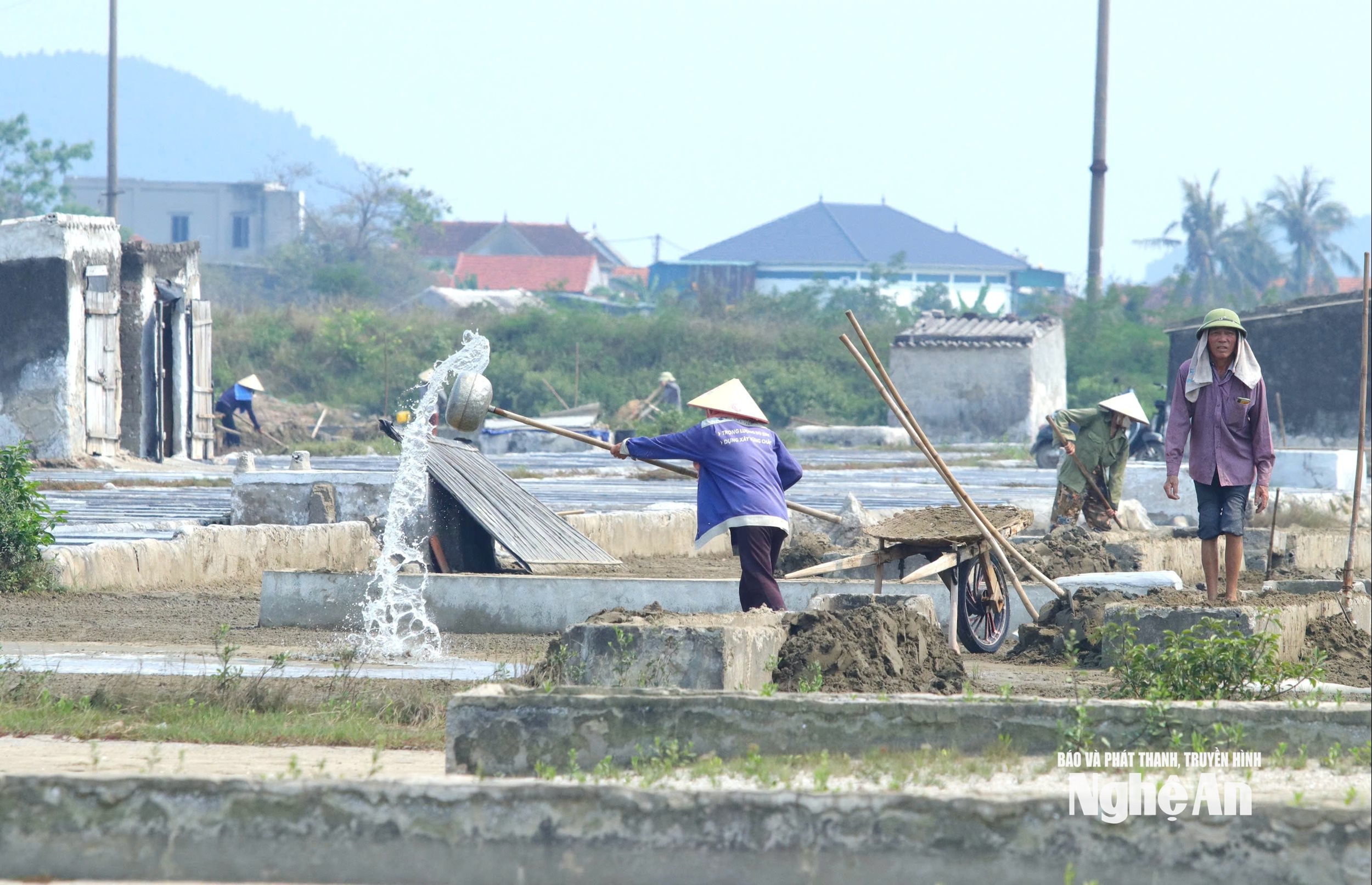 Malgré le soleil de plomb, les sauniers de Tan Thang persévèrent dans leur travail dans les champs, préservant ainsi leur savoir-faire.