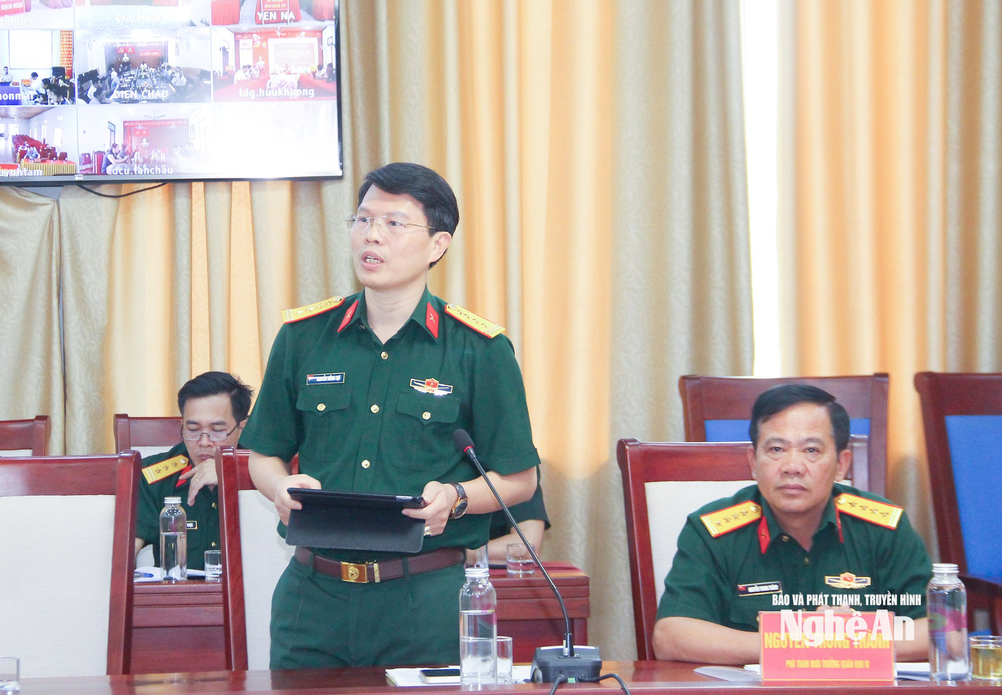 Đại tá Nguyễn Hồng Lợi - Phó Chính uỷ Bộ Chỉ huy Quân sự tỉnh Nghệ An về phối hợp các lực lượng trong phòng chống thiên tai với phương châm 4 tại chỗ