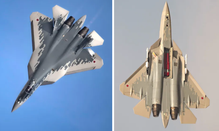 Mô hình mô phỏng khả năng tác chiến của biến thể Su-57 dành cho xuất khẩu.