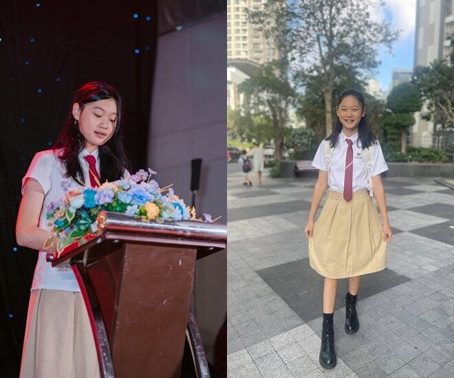 Bên cạnh tình yêu nghệ thuật, con gái Hương Giang có thành tích học tập tốt.