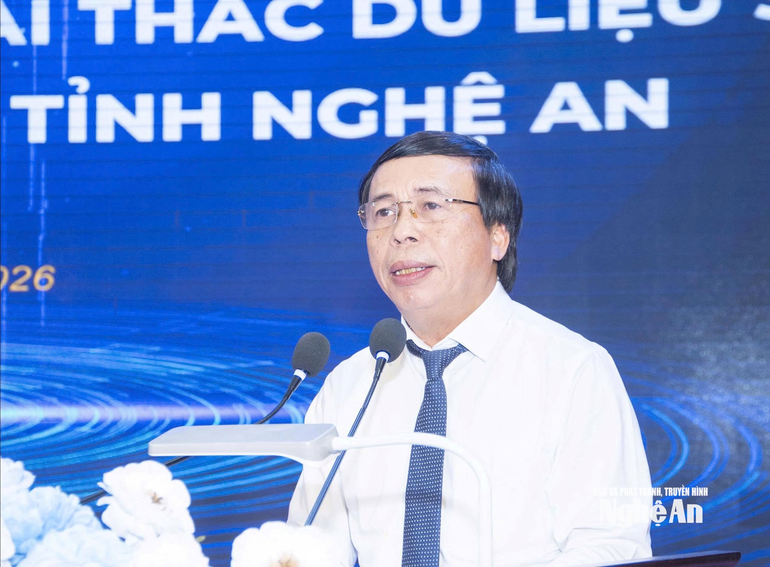 Ông Phạm Văn Hóa - Giám đốc Sở Công Thương tỉnh Nghệ An phát biểu tại buổi lễ. Ảnh: Trần Lịch