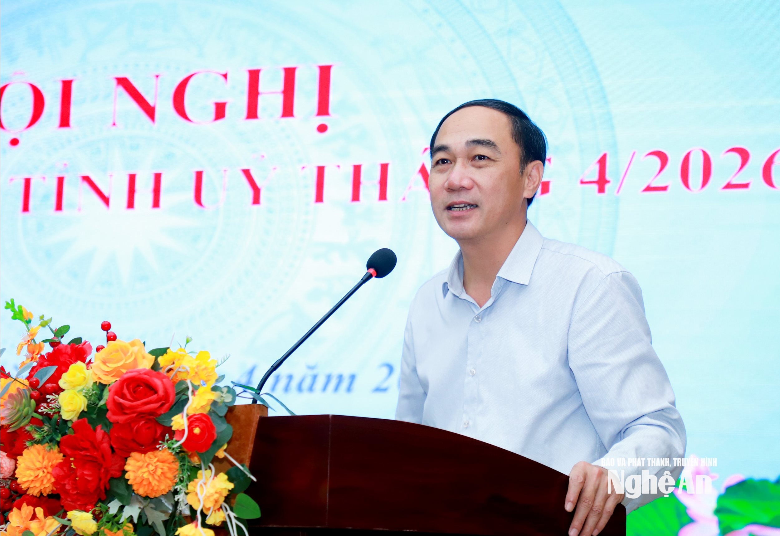Đồng chí Trần Quốc Khánh - Phó Trưởng Ban Tuyên giáo và Dân vận Tỉnh ủy định hướng công tác tuyên truyền thời gian tới. Ảnh: Thành Duy