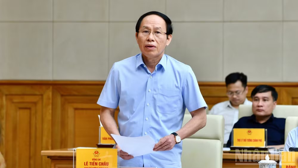 Phó Thủ tướng Lê Tiến Châu phát biểu ý kiến tại cuộc làm việc. (Ảnh: Thanh Giang) Phó Thủ tướng Lê Tiến Châu phát biểu ý kiến tại cuộc làm việc. (Ảnh: Thanh Giang)