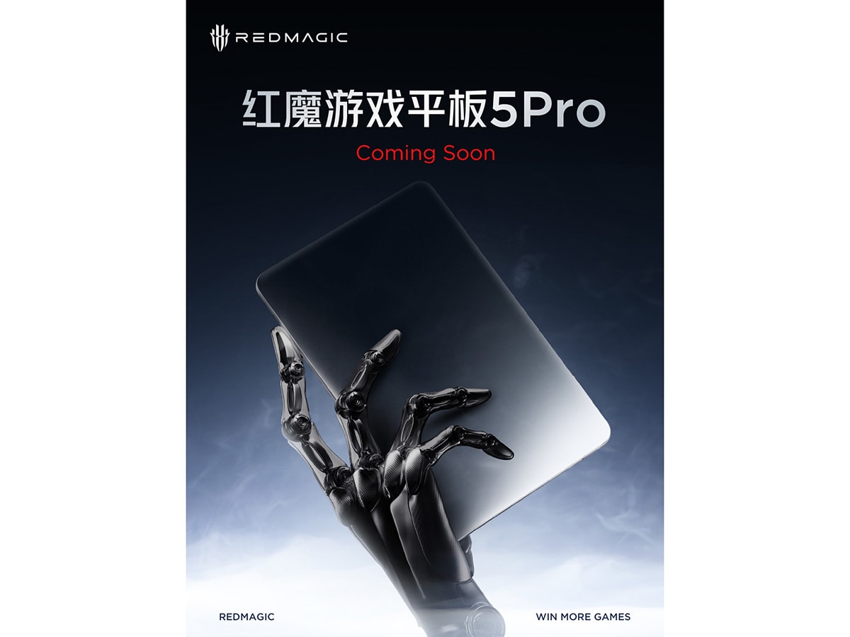 Thiết kế mặt lưng trong suốt của Red Magic Gaming Tablet 5 Pro