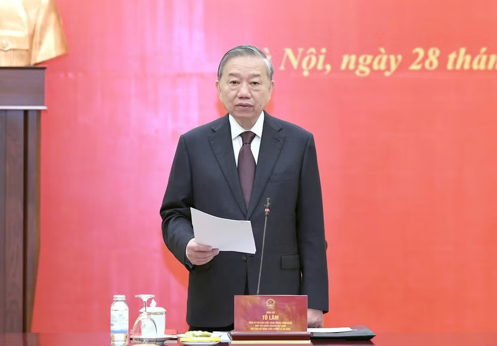 Tổng Bí thư, Chủ tịch nước Tô Lâm phát biểu tại phiên họp thứ nhất Hội đồng Quốc phòng và An ninh nhiệm kỳ 2026-2031. (Ảnh: DUY LINH) z7770497145101-0663514c822c40afe3eff77b9aab22fe.jpg