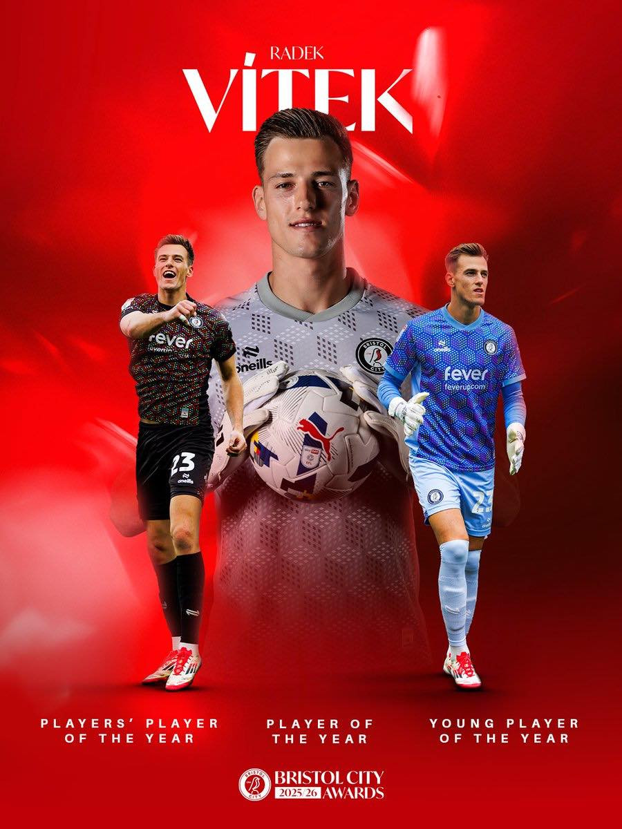 Radek Vitek giành hàng loạt danh hiệu cá nhân tại Bristol City sau mùa giải cho mượn thành công.