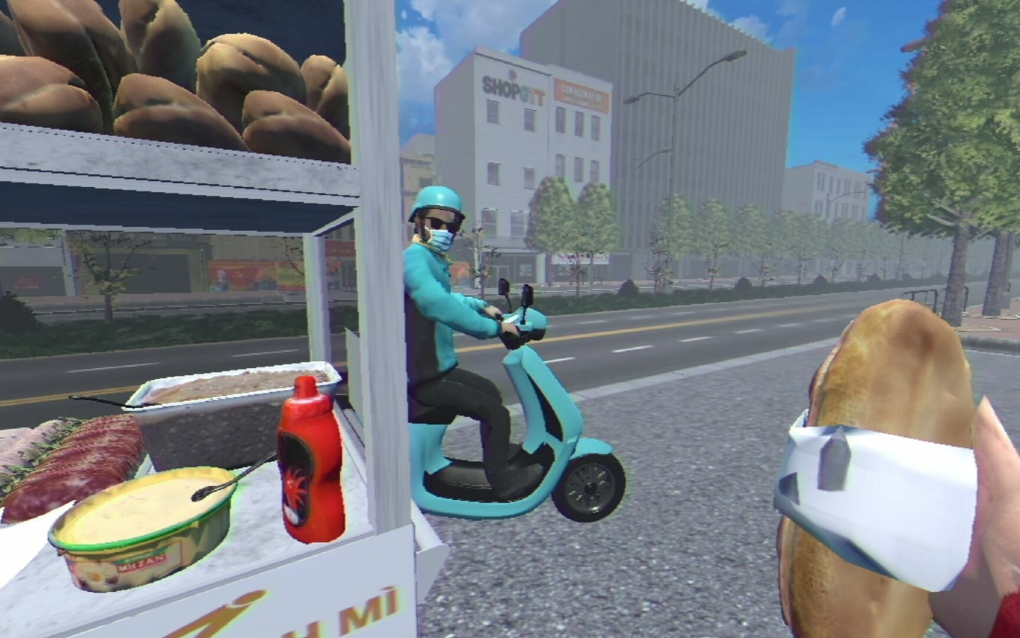 Bối cảnh kinh doanh bánh mì trên đường phố Hà Nội trong game