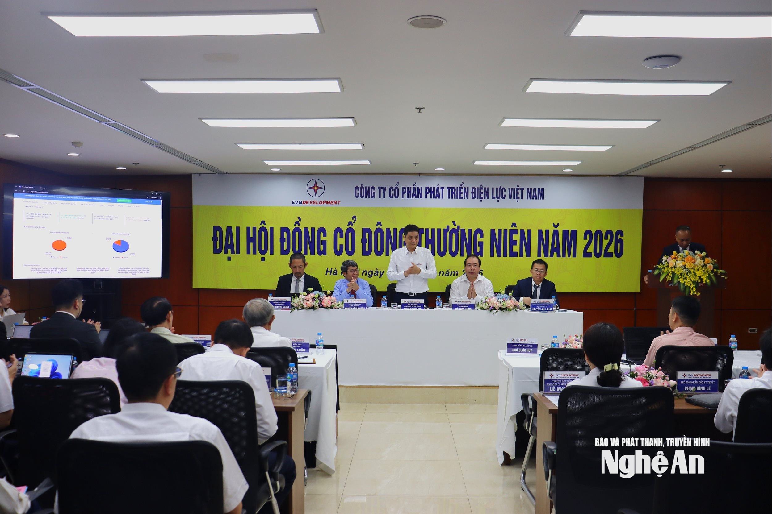Ông Nguyễn Hoàng Đạo - Chủ tịch HĐQT và các thành viên HDDQT điều hành Đại hội