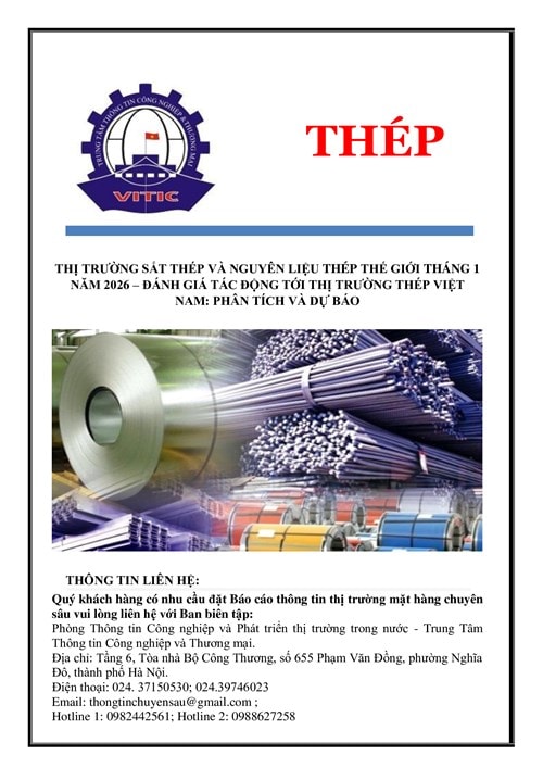 Thị trường thép thế giới tháng 1 năm 2026 với nhiều biến động về giá và nguồn cung