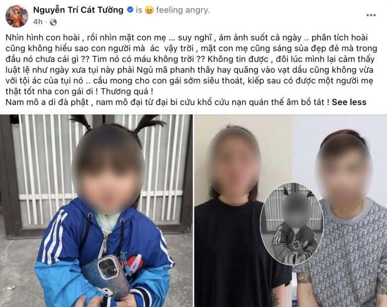 MC Cát Tường cầu nguyện cho bé gái qua đời.