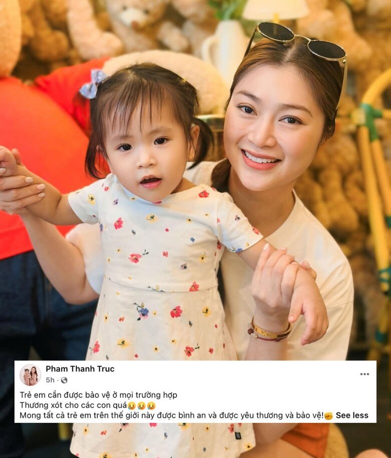Diễn viên Thanh Trúc đăng ảnh bên con gái.