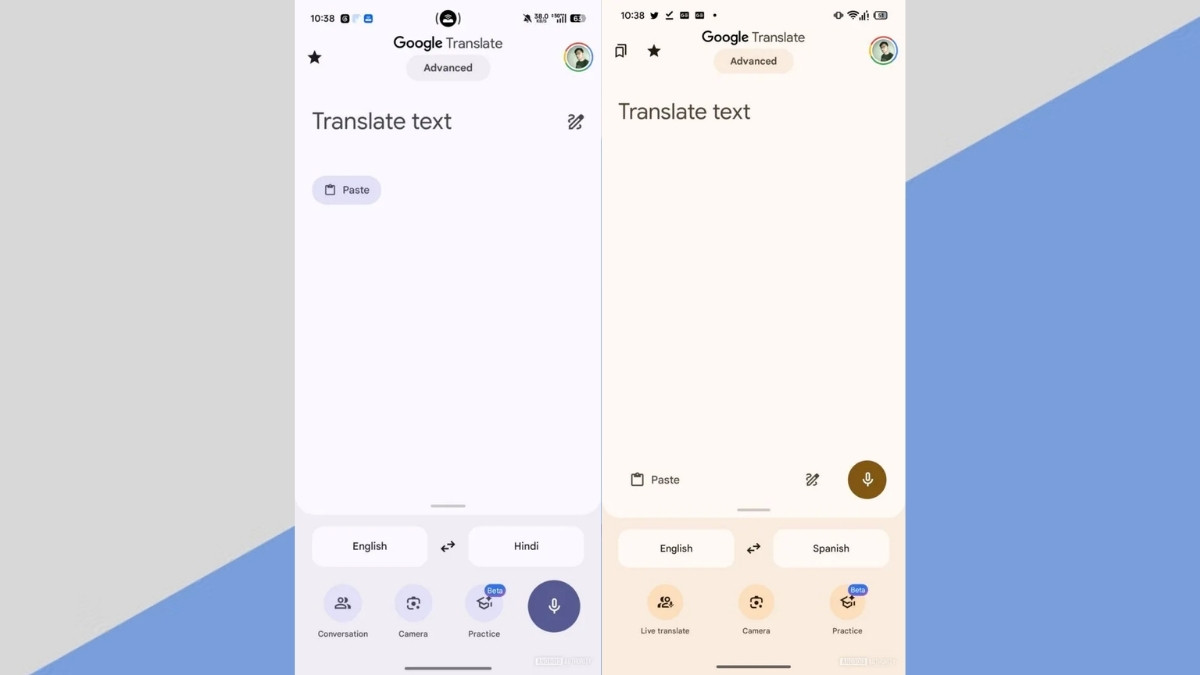 Các thay đổi về vị trí phím chức năng trên Google Dịch giúp tối ưu hóa trải nghiệm người dùng bằng một tay.