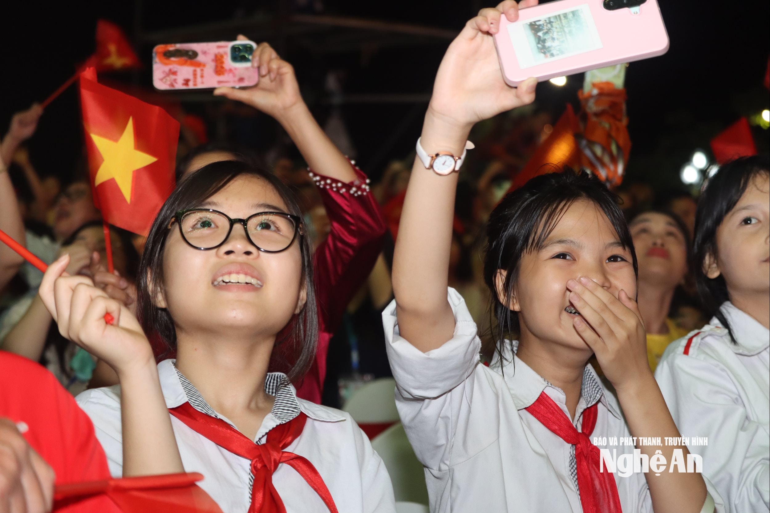 Pháo hoa Lễ hội Làng Sen. Ảnh: Diệp Thanh1