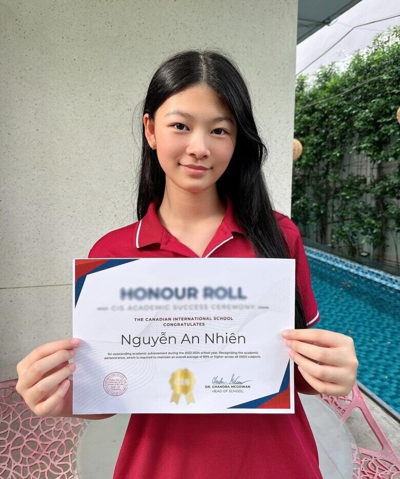An Nhiên sở hữu thành tích học tập ấn tượng tại trường quốc tế