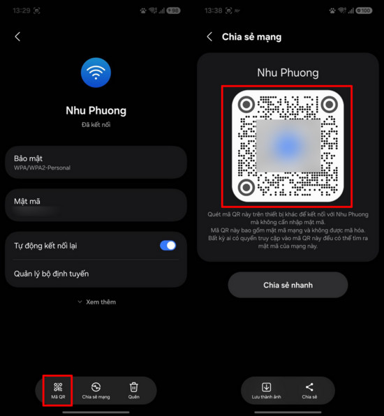 Chia sẻ Wi-Fi bằng mã QR