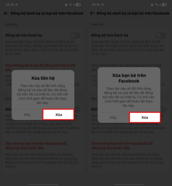 Xác nhận xóa dữ liệu đồng bộ trên TikTok