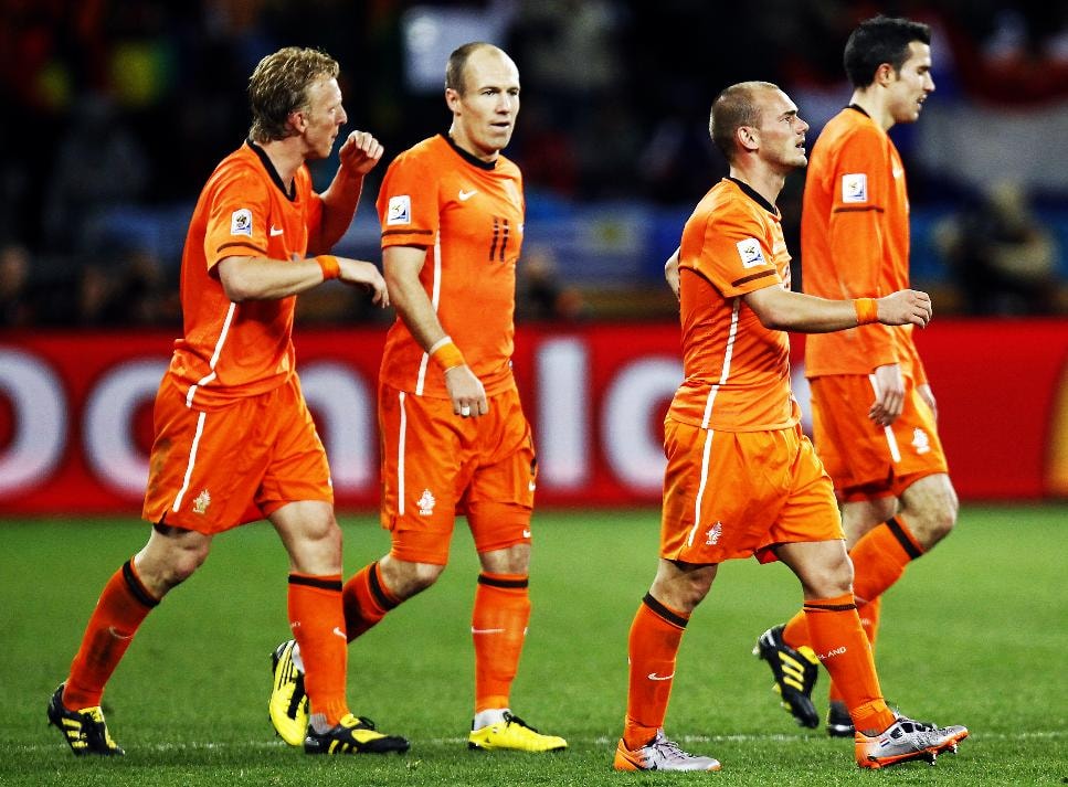 Arjen Robben đại diện cho thế hệ Hà Lan đầy gai góc tại World Cup 2010 và 2014.