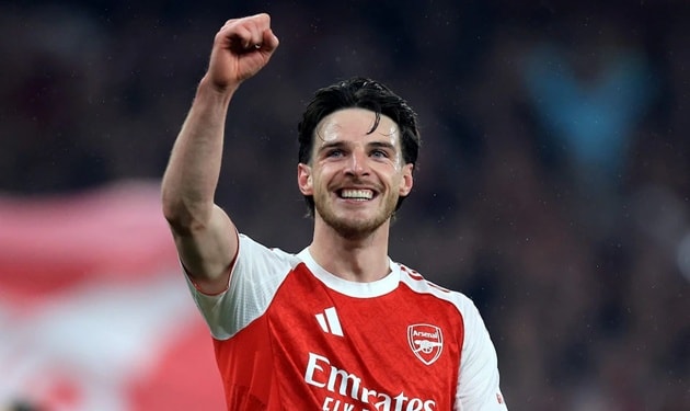 Declan Rice là nhân tố không thể thay thế trong đội hình Arsenal vô địch.