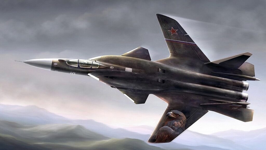 Tiêm kích Su-47 Berkut với thiết kế cánh ngược đặc trưng của Nga