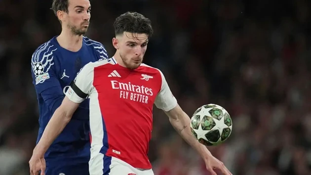 Declan Rice thể hiện vai trò thủ lĩnh tại Arsenal