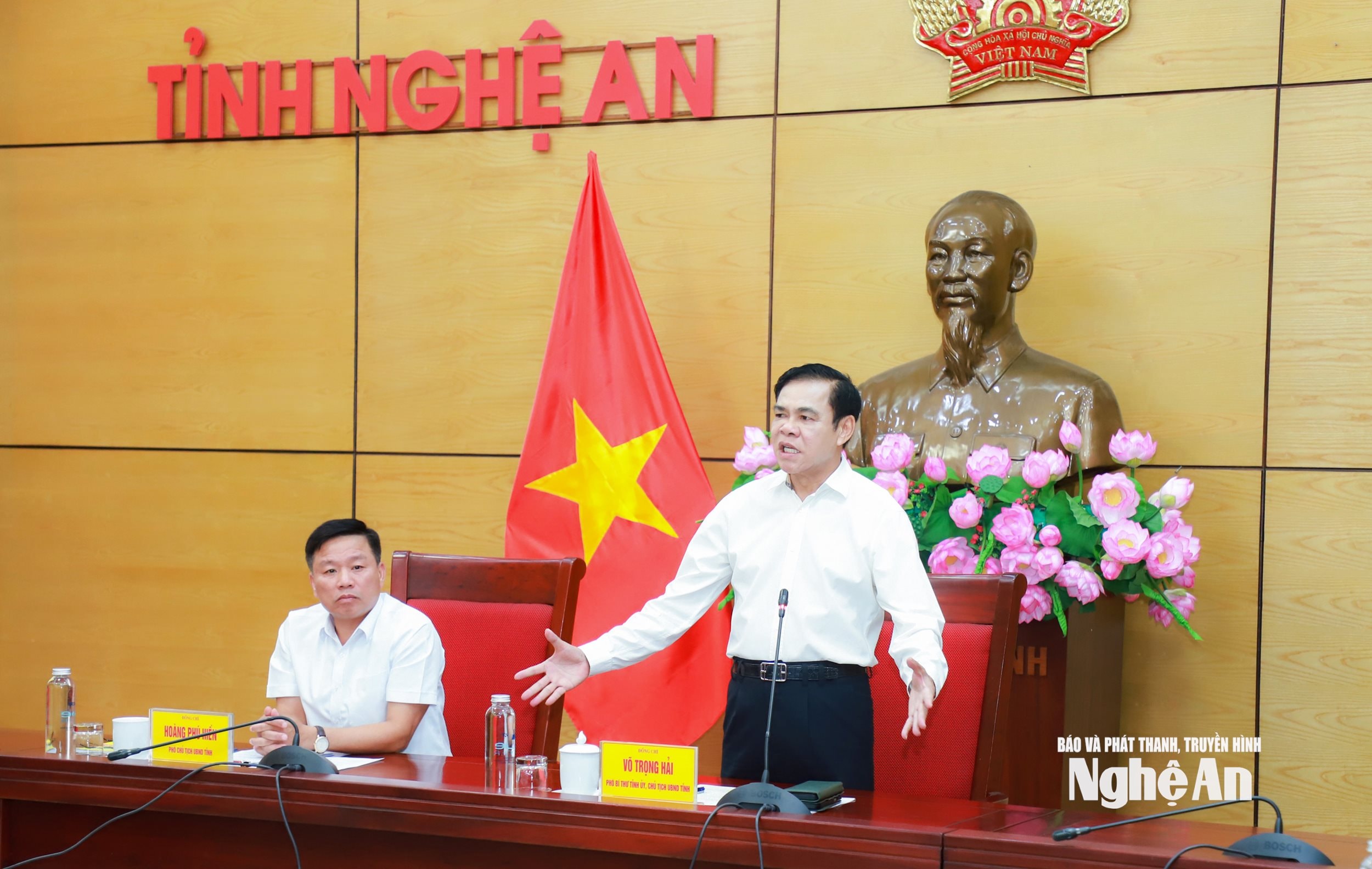 Đồng chí Võ Trọng Hải - Phó Bí thư Tỉnh ủy, Chủ tịch UBND tỉnh phát biểu kết luận. Ảnh: Thành Duy