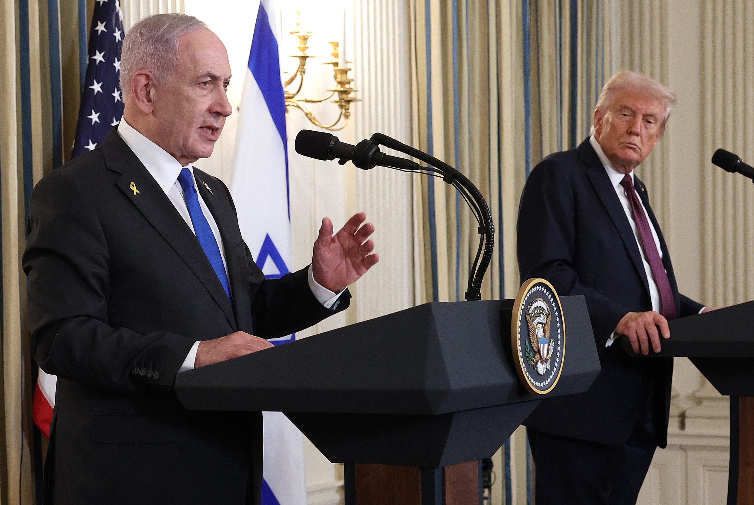 Tổng thống Mỹ Donald Trump và Thủ tướng Israel Benjamin Netanyahu. Ảnh: AFP