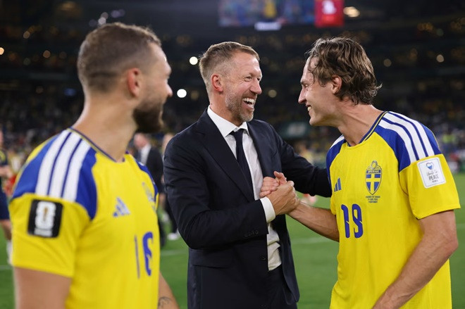Graham Potter trong trận ra quân World Cup 2026 cùng đội tuyển Thụy Điển