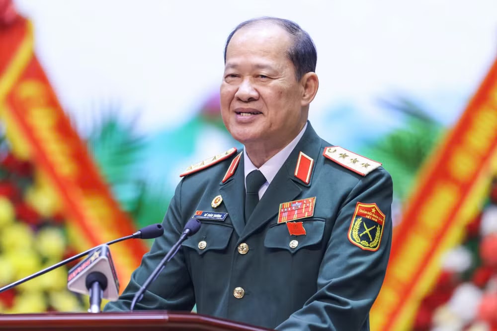 Thượng tướng Bế Xuân Trường, Phó Chủ tịch Ủy ban Trung ương Mặt trận Tổ quốc Việt Nam, Chủ tịch Hội Cựu chiến binh Việt Nam, phát biểu tại Đại hội. cthccb.jpg