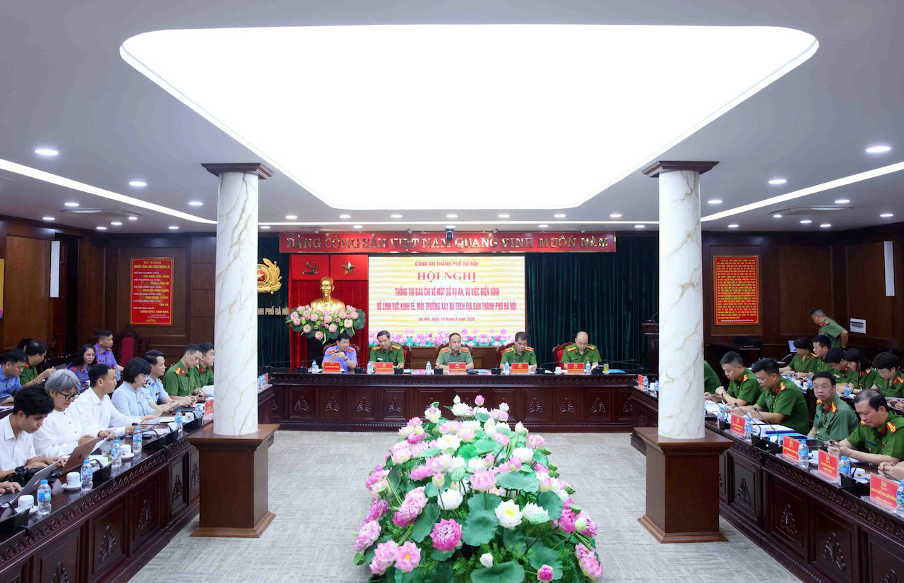 Toàn cảnh Hội nghị thông tin kết quả điều tra của Công an TP.Hà Nội