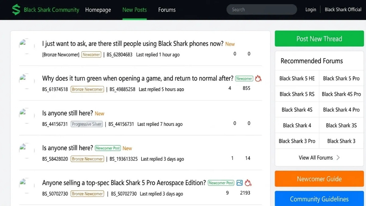Diễn đàn cộng đồng Black Shark đóng cửa gây hoang mang cho người dùng