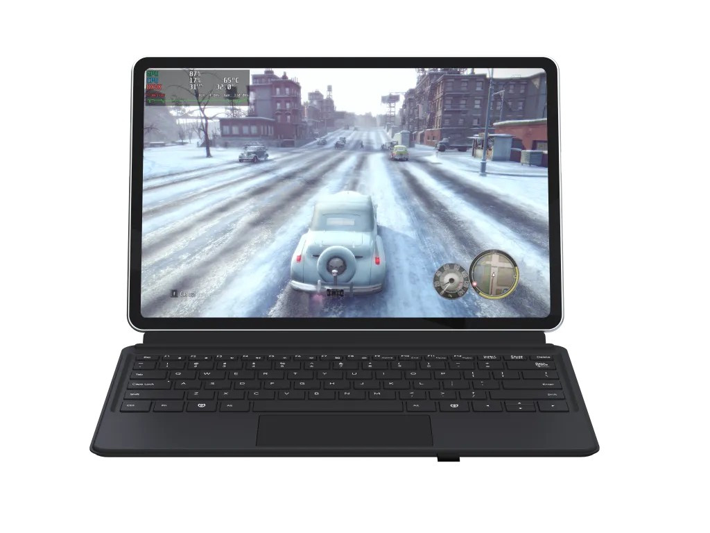 Juno Tab 4 13 inch đi kèm bàn phím rời và bút cảm ứng.