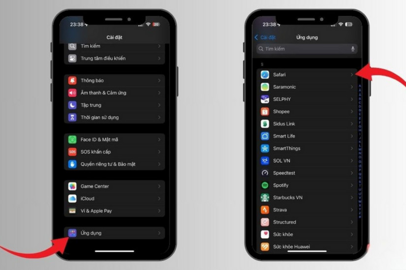 Giao diện xóa lịch sử và dữ liệu trang web trên Safari iPhone