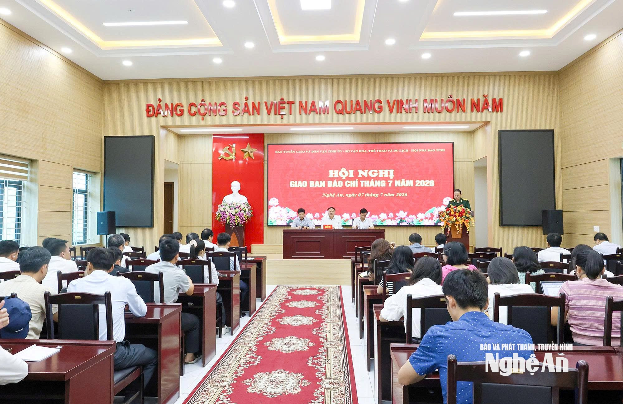 Toàn cảnh hội nghị giao ban báo chí tháng 7 năm 2026. Ảnh Mai Hương