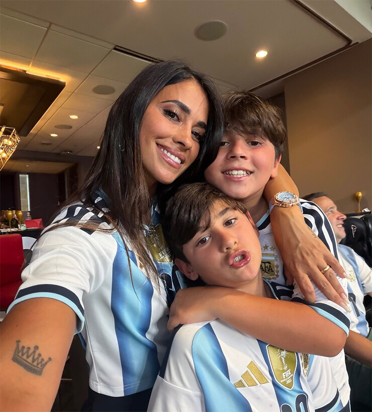 Antonela Roccuzzo cùng 3 con có mặt tại Atlanta để cổ vũ Messi và ĐT Argentina