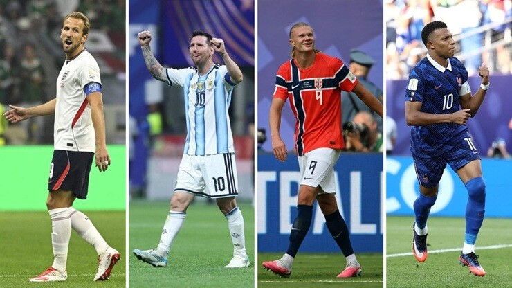 Cuộc đua Vua phá lưới hấp dẫn giữa Kane, Messi, Haaland và Mbappe