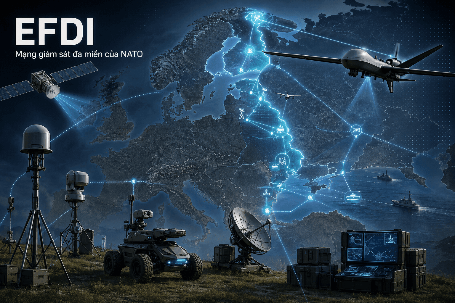 Mô phỏng mạng giám sát đa miền của NATO từ Bắc Âu đến Biển Đen