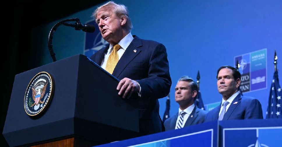 Tổng thống Mỹ Donald Trump phát biểu tại Hội nghị thượng đỉnh các nhà lãnh đạo NATO AFP