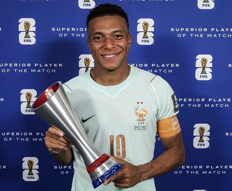 Mbappe được FIFA bầu chọn là Cầu thủ xuất sắc nhất trận