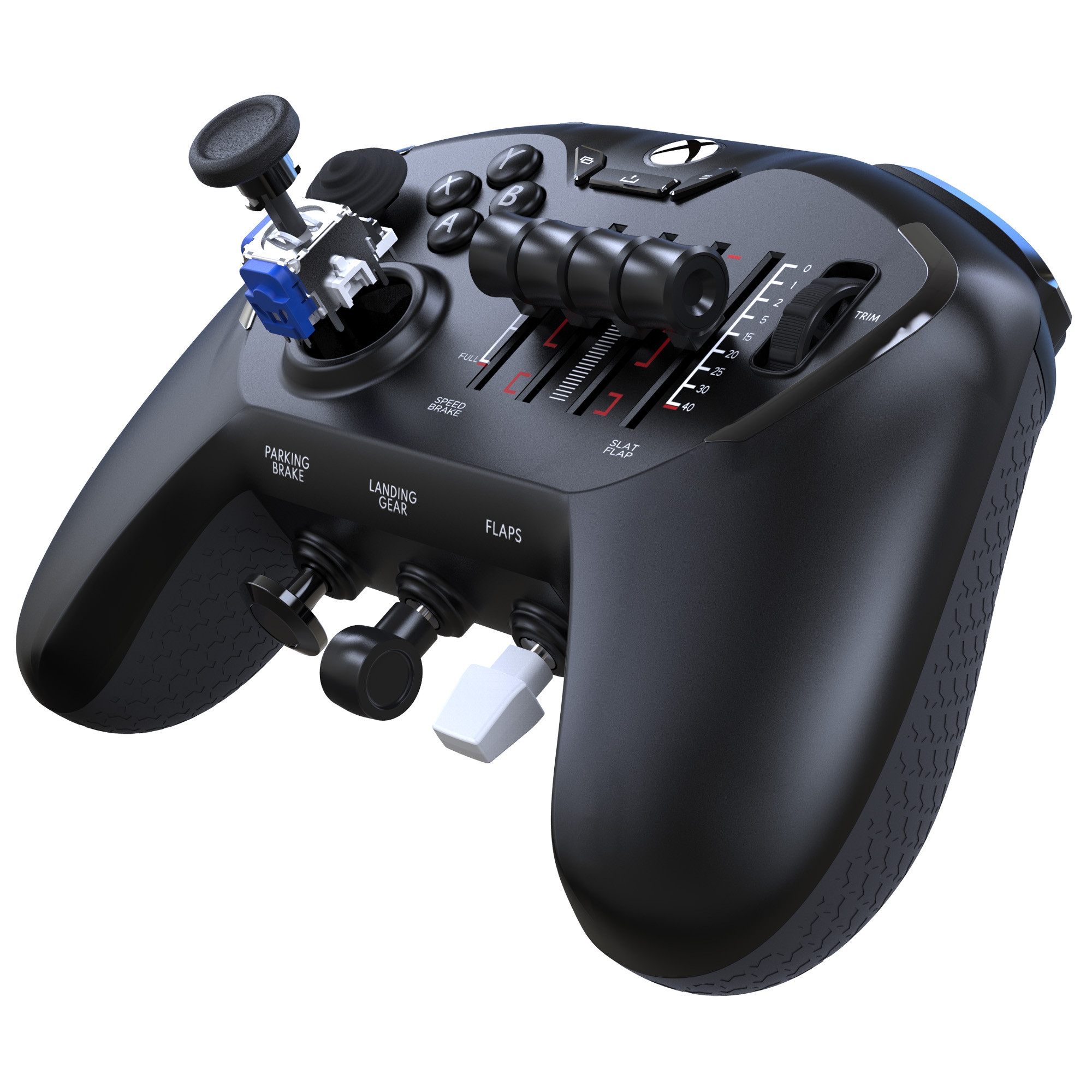Sơ đồ bóc tách của tay cầm Echo Aviation Controller XPC cho thấy thiết kế nhỏ gọn dành cho hệ máy Xbox Series X|S