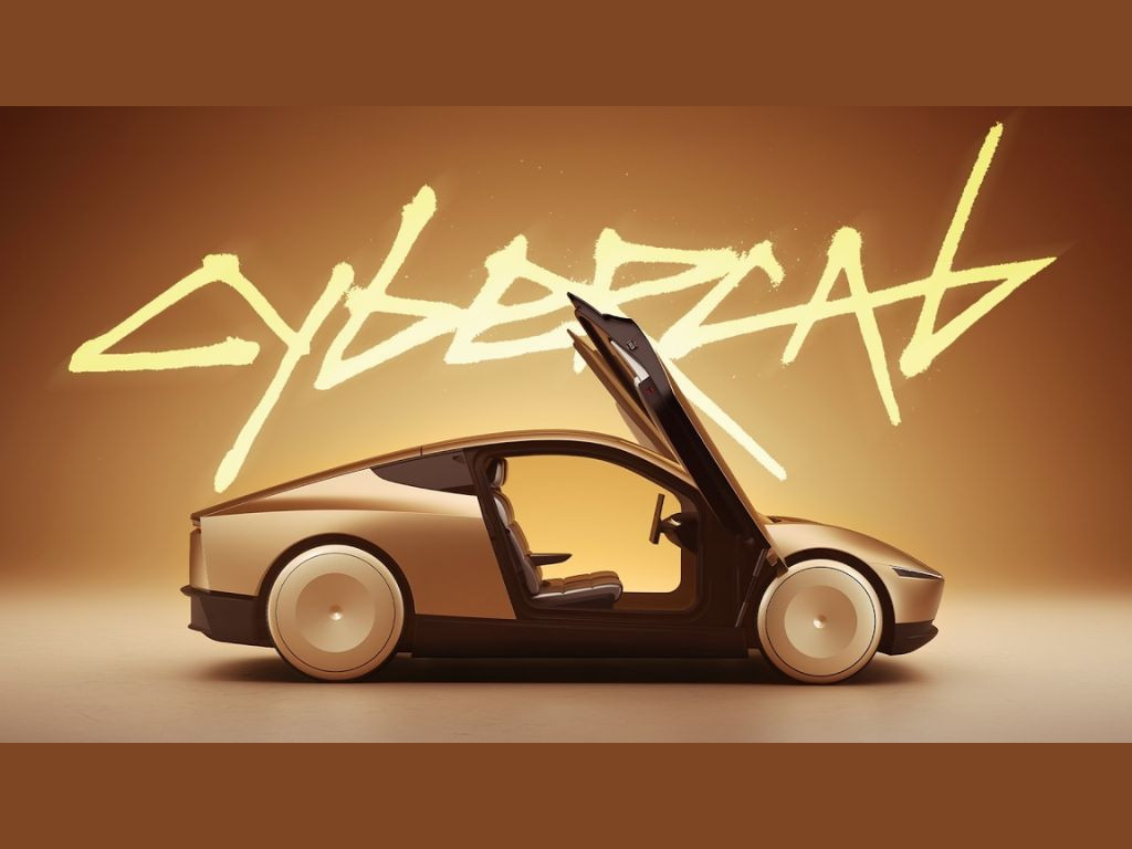 Hình ảnh Cybercab nhìn từ bên hông trong video quảng bá của Tesla